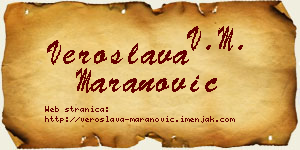 Veroslava Maranović vizit kartica